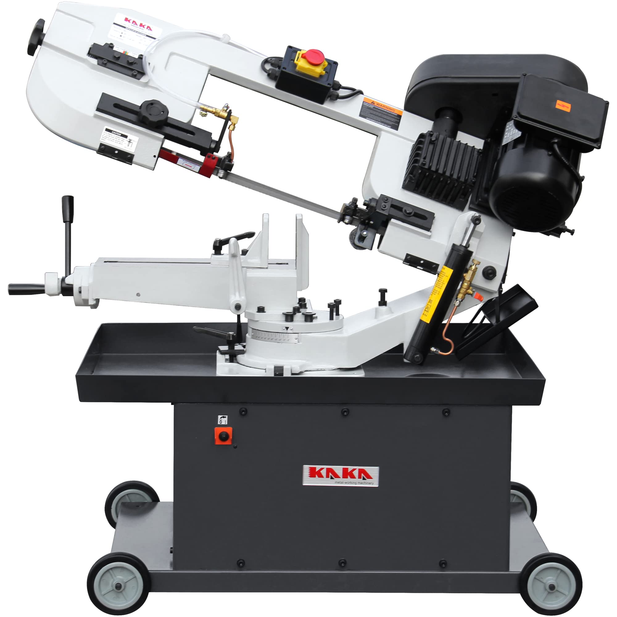 KAKA INDUSTRIAL BS-712R, 7"x12" Metal Band Saw, the bow can be swiveled between 45° and 90°Solid Design, Metal Cutting Band Saw, High Precision Metal Band Saw with 1.5HP motor 115V230V-60HZ 1PH