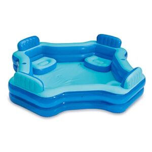 summer waves kb0706000 8.75ft x 26in outdoor inflatable ring above ground 4 person deluxe comfort swimming pool with backrests and cupholders