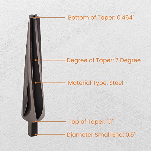 Tuningsworld Tapered Ball Joint Reamer, 7 Degree Ball Joint Tapered Reamer Tie Rod for 1-1/2" Per Foot