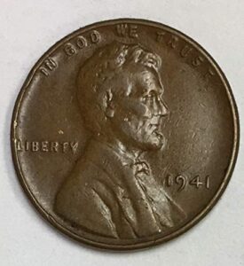 1941 p lincoln wheat penny average circulated good to fine