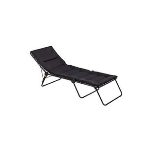 lafuma siesta sunbed aircomfort (acier black) padded pool chaise lounge w/ steel tubing