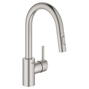 grohe 31479dc1 concetto pull-down bar kitchen faucet with sprayer supersteel (stainless steel)