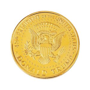 Escolourful Donald Trump Gold Coin Set, Commemorative Gold Plated Replica Coins 2017, 45th President