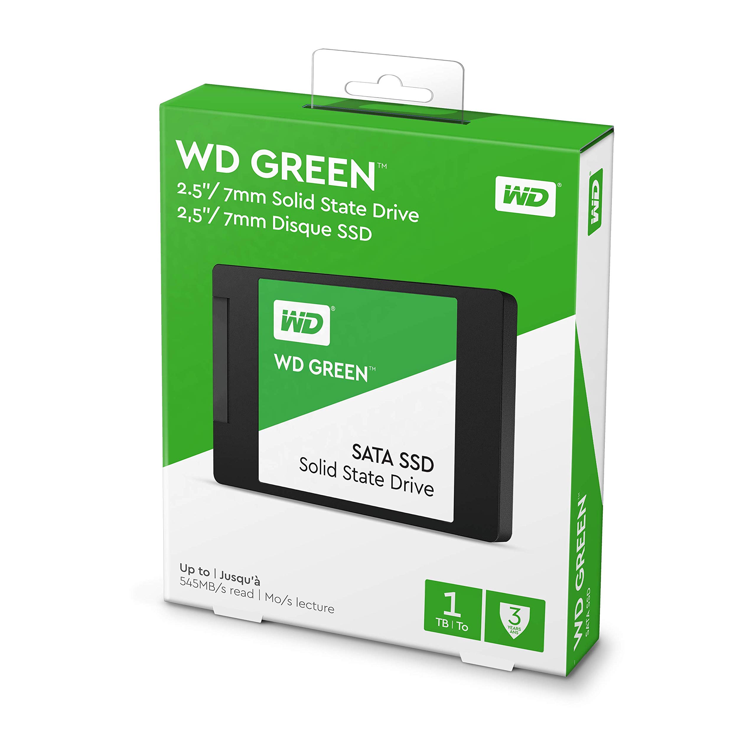 Western Digital 1TB WD Green Internal PC SSD Solid State Drive - SATA III 6 Gb/s, 2.5"/7mm, Up to 550 MB/s - WDS100T2G0A