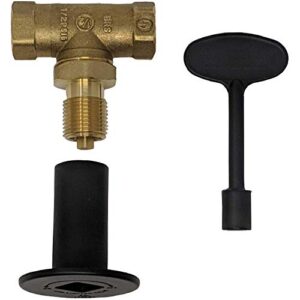 Midwest Hearth 3" Gas Fire Pit Key Valve Kit - 1/2" NPT - Flat Black