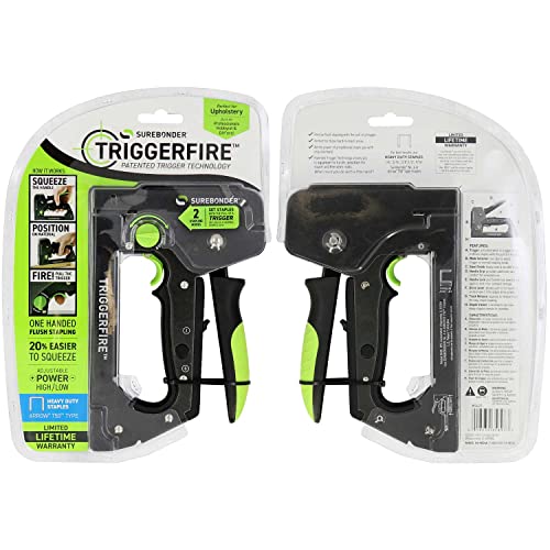 Surebonder TRIGGERFIRE Staple Gun - Tool Only (5625), Black, Green