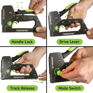 Surebonder TRIGGERFIRE Staple Gun - Tool Only (5625), Black, Green