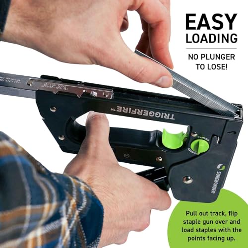 Surebonder TRIGGERFIRE Staple Gun - Tool Only (5625), Black, Green