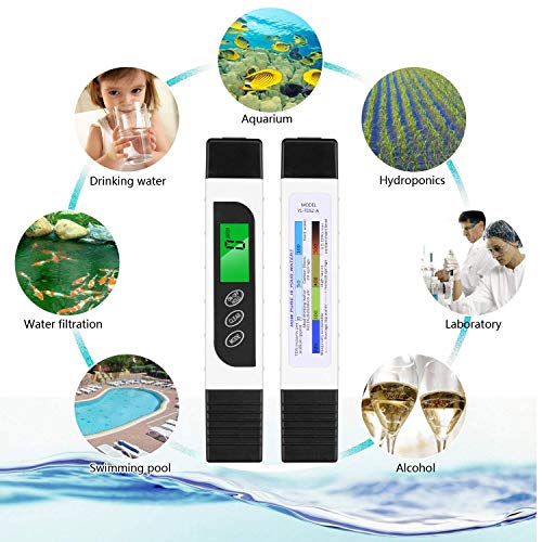 TDS Meter Digital Water Tester, KINCREA 3-in-1 TDS, EC & Temperature Meter with Case, 0-9999 ppm, Professional Water Quality Tester for Drinking Water, Aquarium and More JR021