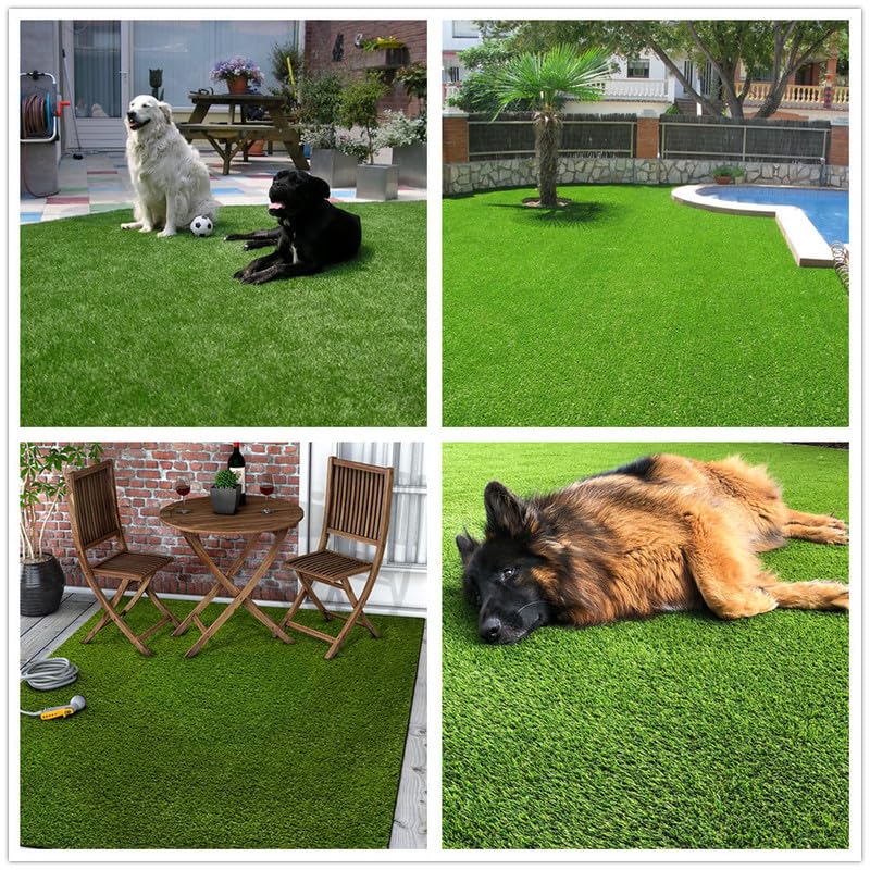 Petgrow Artificial Synthetic Grass Turf 5FTX8FT(40 Square FT),0.8" Pile Height Indoor Outdoor Pet Dog Artificial Grass Mat Rug Carpet for Garden Backyard Balcony