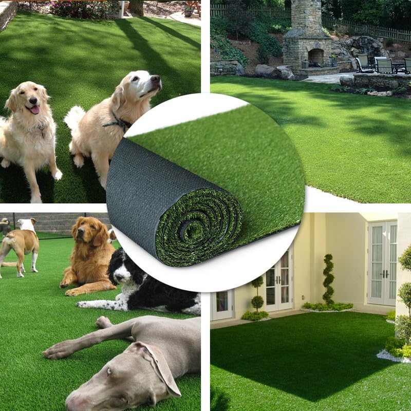 Petgrow Artificial Synthetic Grass Turf 5FTX8FT(40 Square FT),0.8" Pile Height Indoor Outdoor Pet Dog Artificial Grass Mat Rug Carpet for Garden Backyard Balcony