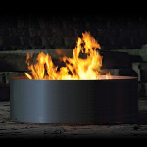 12" tall steel campfire fire ring solid heavy duty design - unpainted 37" d x 12" h, 12 gauge