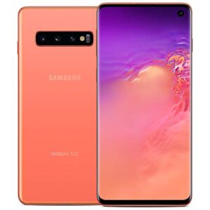 Samsung Galaxy S10 Factory Unlocked Android Cell Phone | US Version | 128GB of Storage | Fingerprint ID and Facial Recognition | Long-Lasting Battery | Flamingo Pink