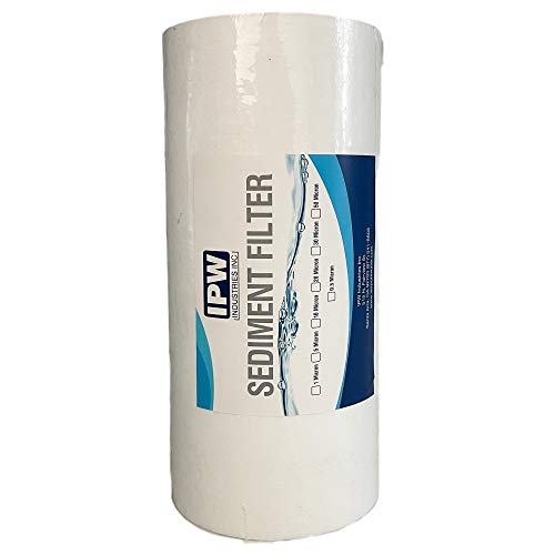 IPW Industries Inc. Whole House Sediment Water Filter - 20 Micron Sediment Filter - Full Flow Filter Compatible with Pelican and Other 10" x 4.5" Filtration Systems (6 Pack of Filters)