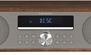 Crosley CR3501A-WA Fleetwood Bluetooth FM Clock Radio and CD Player, Walnut