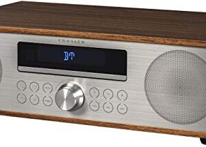 Crosley CR3501A-WA Fleetwood Bluetooth FM Clock Radio and CD Player, Walnut