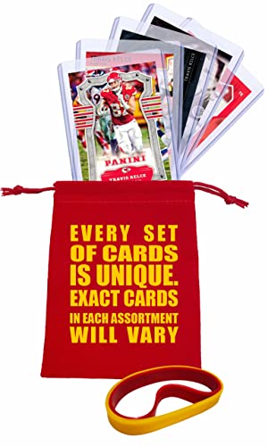 Travis Kelce Football Cards (5) Assorted Bundle - Kansas City Chiefs Trading Card Gift Set