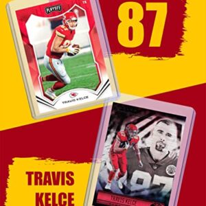 Travis Kelce Football Cards (5) Assorted Bundle - Kansas City Chiefs Trading Card Gift Set