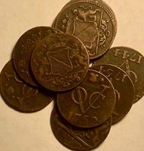 an 1723-1793 dutch indies trading company pirate era coins g+