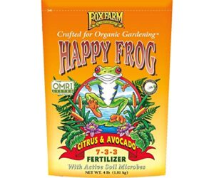 foxfarm fx14640 happy frog 7 3 3 organic indoor outdoor citrus and avocado tree fertilizer for lemons, oranges, and more, 4 pounds