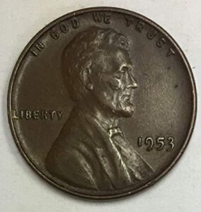 1953 p lincoln wheat penny average circulated good to fine