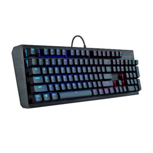 cooler master ck552 full mechanical gaming pc keyboard gateron linear red, switches, customizable rgb illumination, on-the-fly controls, aluminum top plate, qwerty (ck-552-kkgr1-us)
