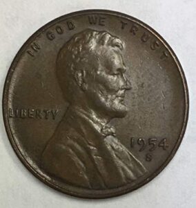 1954 s lincoln wheat penny average circulated good to fine