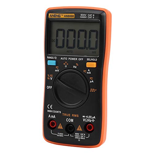 Yosooo ANENG AN8008 True-RMS Digital Multimeter AC DC Voltage Ammeter Current Ohm Meter Test Diodes Transistors Temperature Red