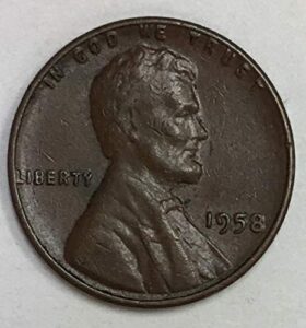 1958 p lincoln wheat penny average circulated good to fine