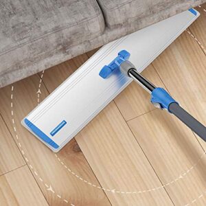 Wet Mop 24" Microfiber Mop Heavy Duty Floor Mop Aluminum Mop Adjustable Stainless Steel Handle 4 Wet and Dry Clothes Floor Cleaning System