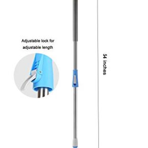 Wet Mop 24" Microfiber Mop Heavy Duty Floor Mop Aluminum Mop Adjustable Stainless Steel Handle 4 Wet and Dry Clothes Floor Cleaning System