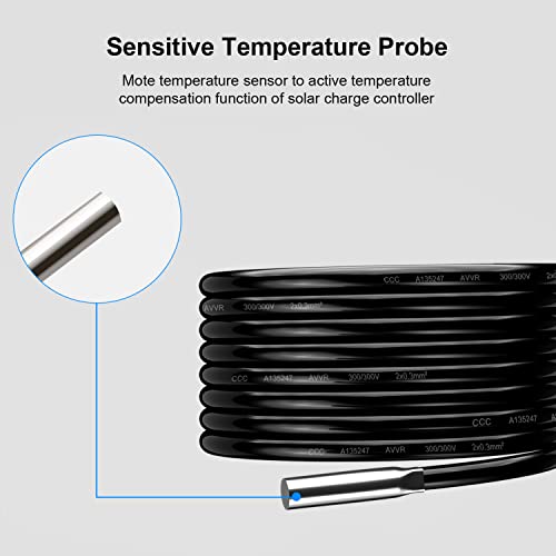 Remote Temperature Sensor for EPever Tracer Viewstar VS Landstar LS Series Solar Charge Controller RTS300R47K3.81A,3m