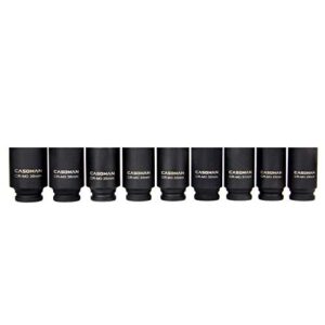 CASOMAN large socket set 1/2- Inch Drive Deep Spindle Axle Nut Impact Socket Set, 6 Point, CR-MO, Metric, 29mm-38mm, 9-Piece 1/2" Dr. Deep Impact Socket Set