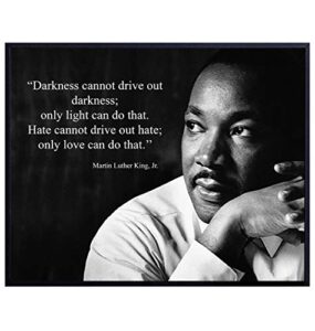 martin luther king jr. darkness quote wall art print - ready to frame photo (8x10) - home decor - makes a great educational gift for schools and teachers - mlk inspirational and motivational
