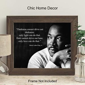 Martin Luther King Jr. Darkness Quote Wall Art Print - Ready to Frame Photo (8X10) - Home Decor - Makes a Great Educational Gift for Schools and Teachers - MLK Inspirational and Motivational