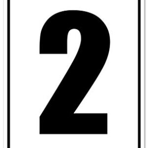 Numbered Sign 2 | 8 x 12 Aluminum Outdoor/Indoor Sign/Area Marker, Curbside Number (2)