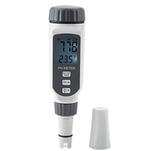 digital ph meter, professional ph & temperature meter portable water quality tester acidimeter ph818 0-14 ph measurement smart precise ans sensor lcd screen