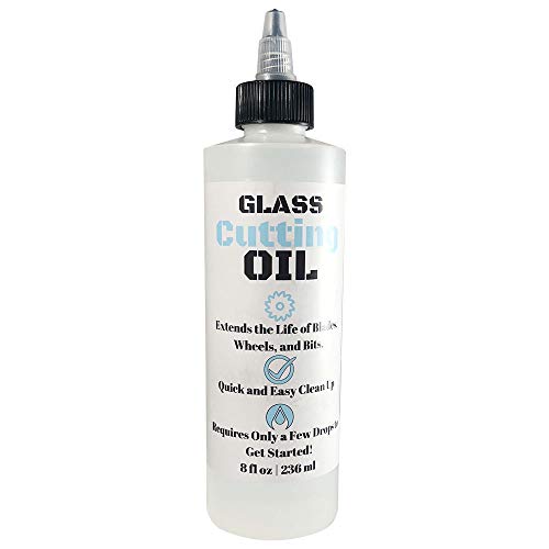 Premium Glass Cutting Oil (8 oz) Specially Formulated for Use with Any Glass Cutter Tool - Glass Cutter Oil for Glass Drill Bit, Mirror Cutting Tool, Tile Cutter & Glass Cutting Tools