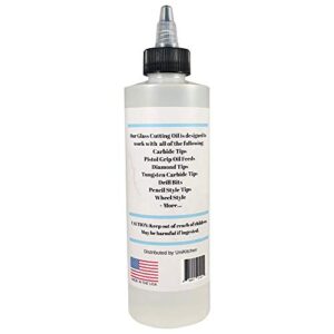 Premium Glass Cutting Oil (8 oz) Specially Formulated for Use with Any Glass Cutter Tool - Glass Cutter Oil for Glass Drill Bit, Mirror Cutting Tool, Tile Cutter & Glass Cutting Tools