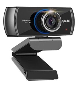 spedal streaming webcam with microphone, software 1080p full hd h.264 usb computer web camera for desktop laptop video calling, software can support windows/mac os