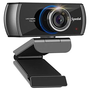 Spedal Streaming Webcam with Microphone, Software 1080P Full HD H.264 USB Computer Web Camera for Desktop Laptop Video Calling, Software can Support Windows/Mac OS