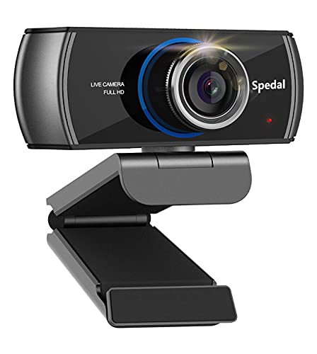 Spedal Streaming Webcam with Microphone, Software 1080P Full HD H.264 USB Computer Web Camera for Desktop Laptop Video Calling, Software can Support Windows/Mac OS