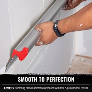 Drywall Skimming Blade Set - 10", 24" & 32" Blades + 37" - 63" Extension Handle | LEVEL5 | Pro-Grade | Extruded Aluminum & European Stainless Steel Construction | High-Impact End Caps | 5-441