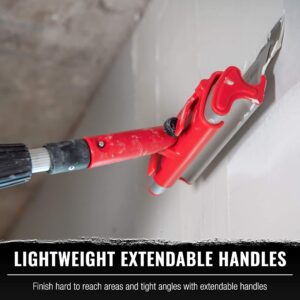Drywall Skimming Blade Set - 10", 16" & 24" Blades + 37" - 63" Extension Handle | LEVEL5 | Pro-Grade | Extruded Aluminum & European Stainless Steel Construction | High-Impact End Caps | 5-440