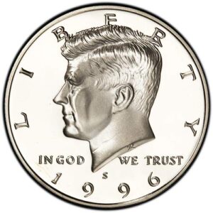 1996 s clad proof kennedy half dollar choice uncirculated us mint