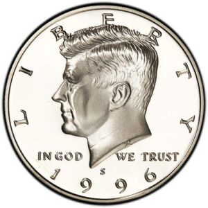 1996 S Clad Proof Kennedy Half Dollar Choice Uncirculated US Mint