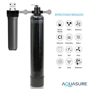 Aquasure Signature Series 64,000 Grains Complete Whole House Water Treatment System with Digital Metered Control Water Softener, Conditioner and 75 GPD RO Reverse Osmosis Filtration for 4-6 bathrooms