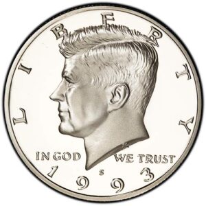 1993 s clad proof kennedy half dollar choice uncirculated us mint