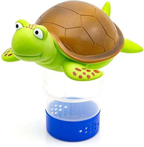 WWD POOL Premium Chlorine Floater, Animal Floating Pool Chlorine Dispenser for Chemical Tablets Fits 3 Inch Tabs Bromine Holder(Turtle)