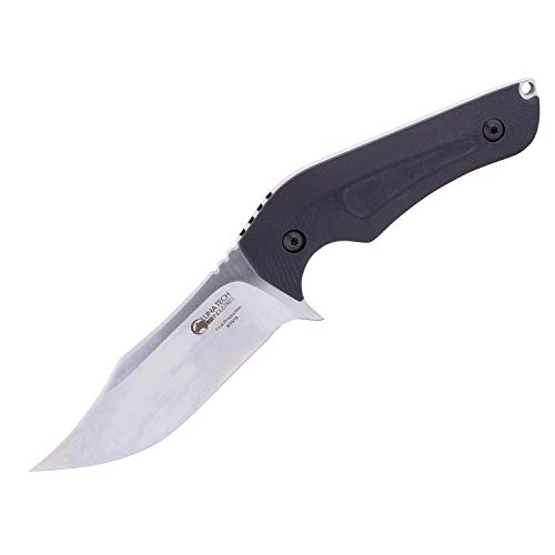 Luna Tech, LTK9704, 8.5In. Brous Tactical Knife, D2 Steel Fixed Blade, Grain Oriented 3D Machined G10 Handle, includes Lightweight Kydex Sheath with Clips